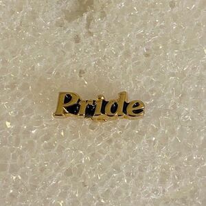 Pride Gold Tone Spellout Lapel Pin